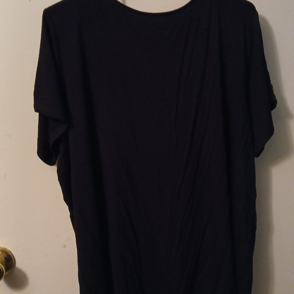 Torrid Black Short Sleeve Top with Metal Ring Insert, Sz 3 - Picture 3 of 4